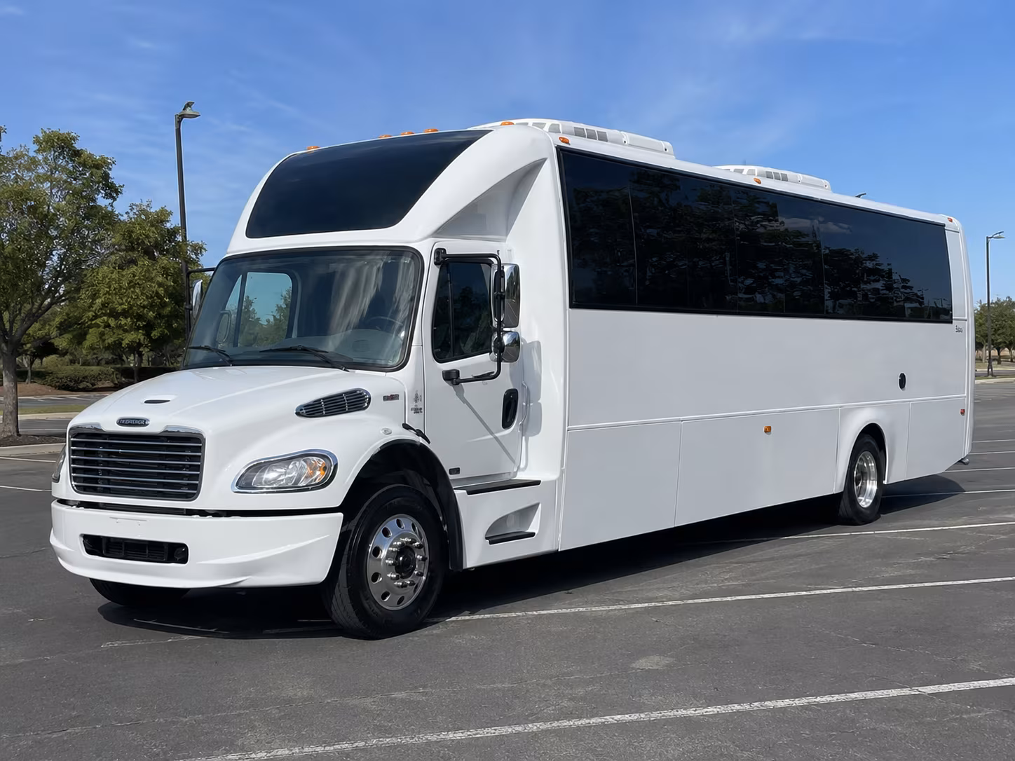 Passenger seating aboard a party bus rental serving Little Rock