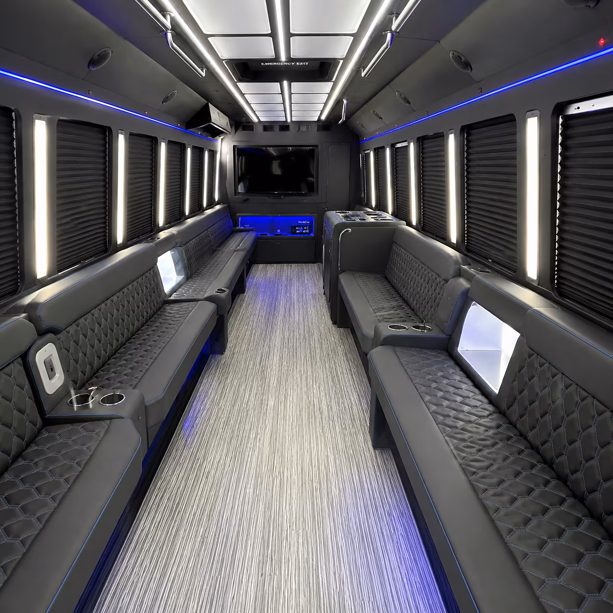Little Rock Bachelor & Bachelorette Transportation party bus interior