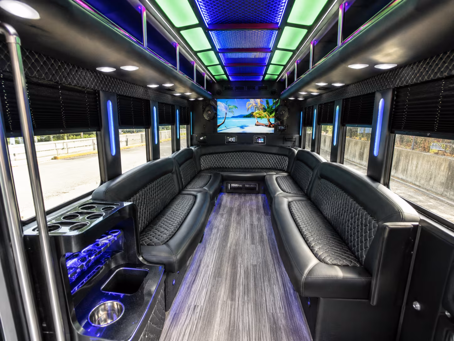 Little Rock Private Event Transportation party bus exterior