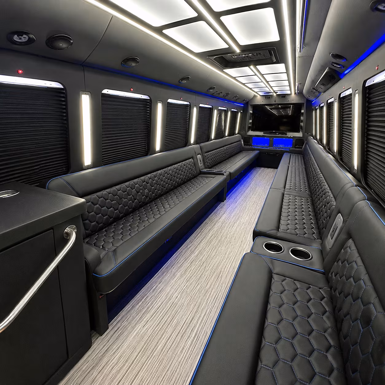 Little Rock Sporting Event Transportation party bus interior